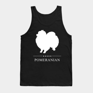 Pomeranian Dog White Silhouette Tank Top